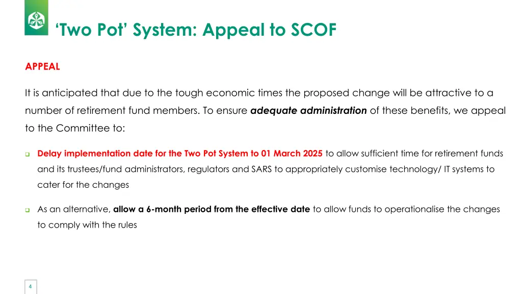 two pot system appeal to scof