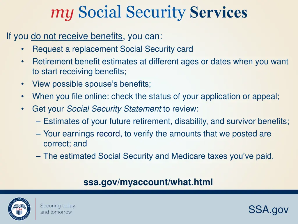 my social security services