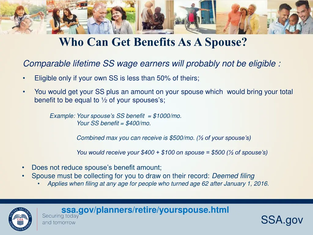 who can get benefits as a spouse