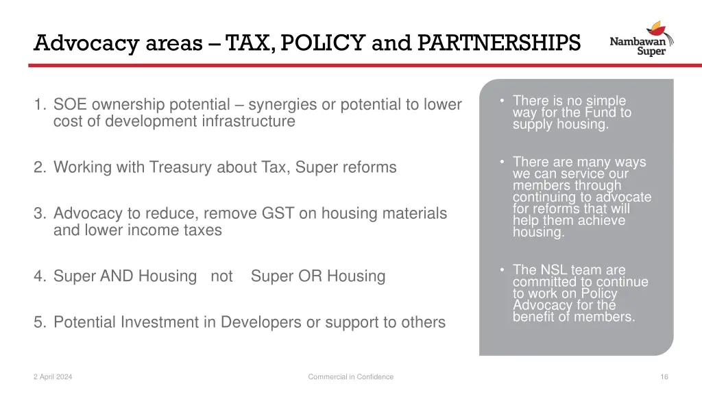 advocacy areas tax policy and partnerships