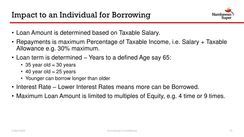 impact to an individual for borrowing