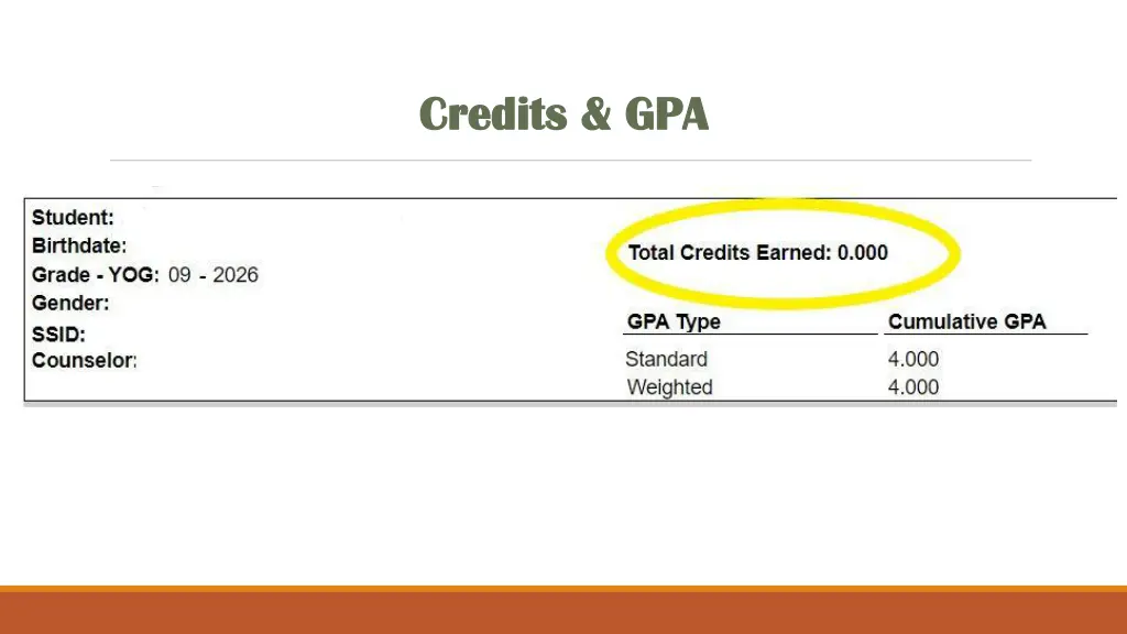 credits gpa credits gpa