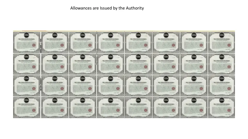 allowances are issued by the authority