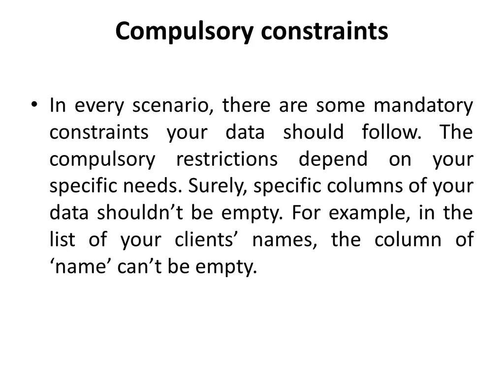 compulsory constraints