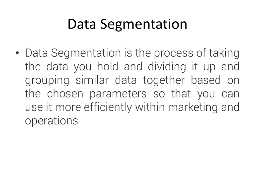 data segmentation