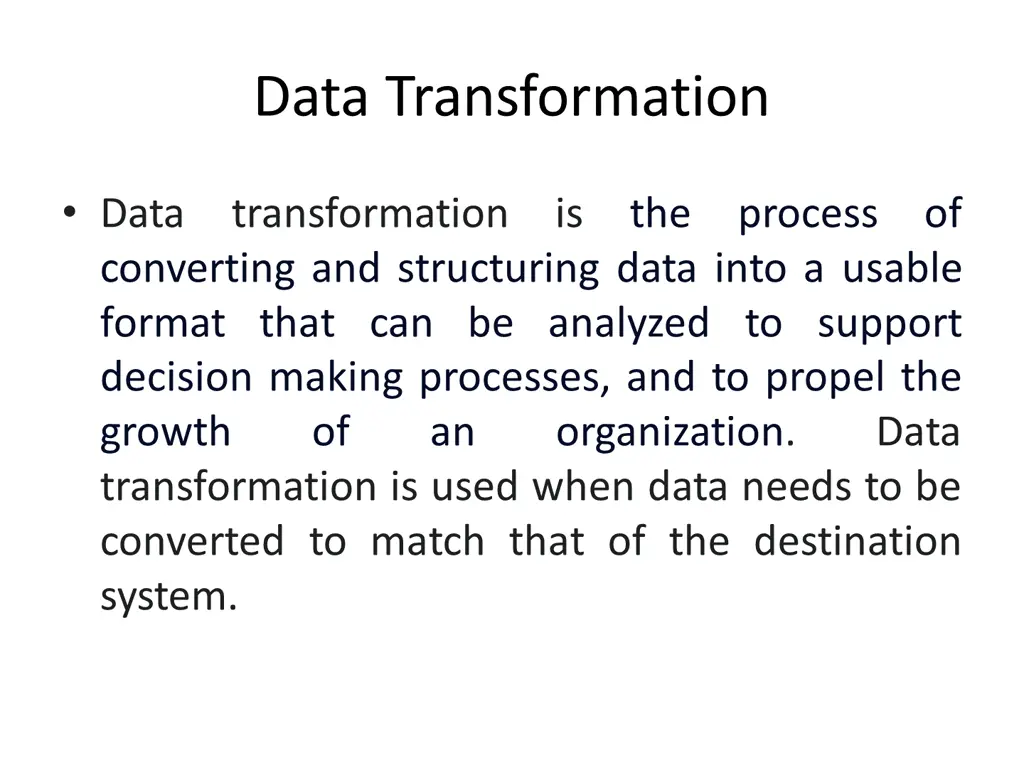 data transformation