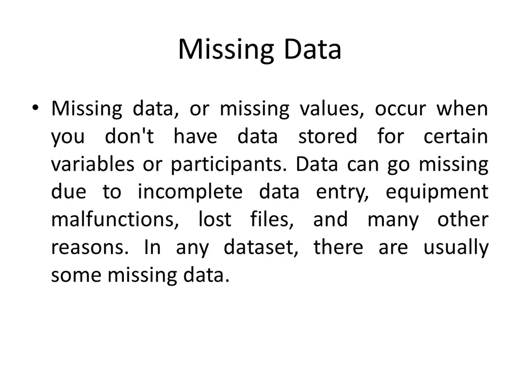 missing data