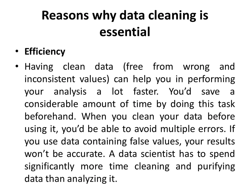 reasons why data cleaning is essential