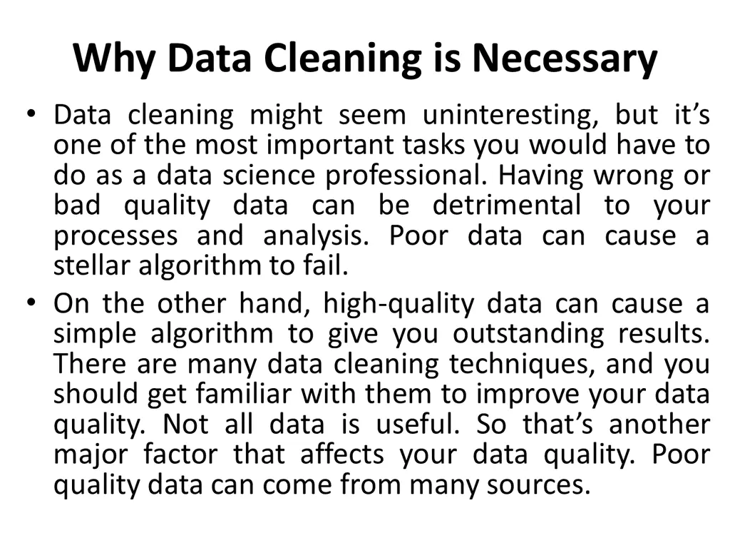 why data cleaning is necessary data cleaning