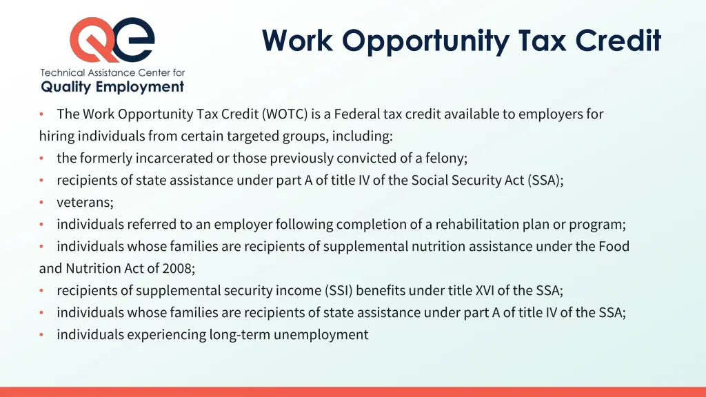 work opportunity tax credit