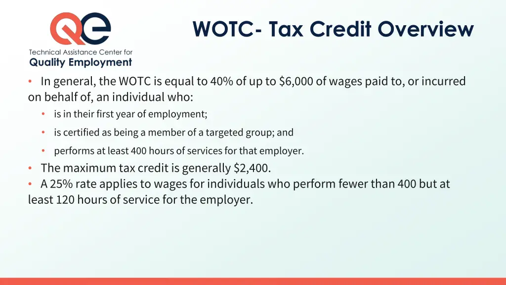 wotc tax credit overview