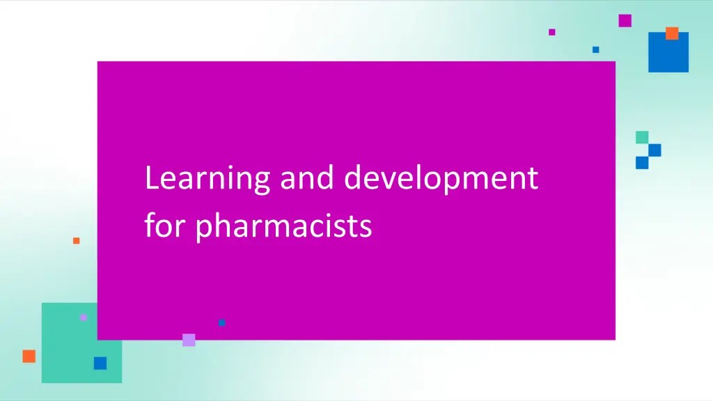 learning and development for pharmacists