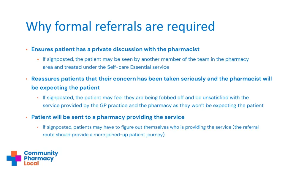 why formal referrals are required