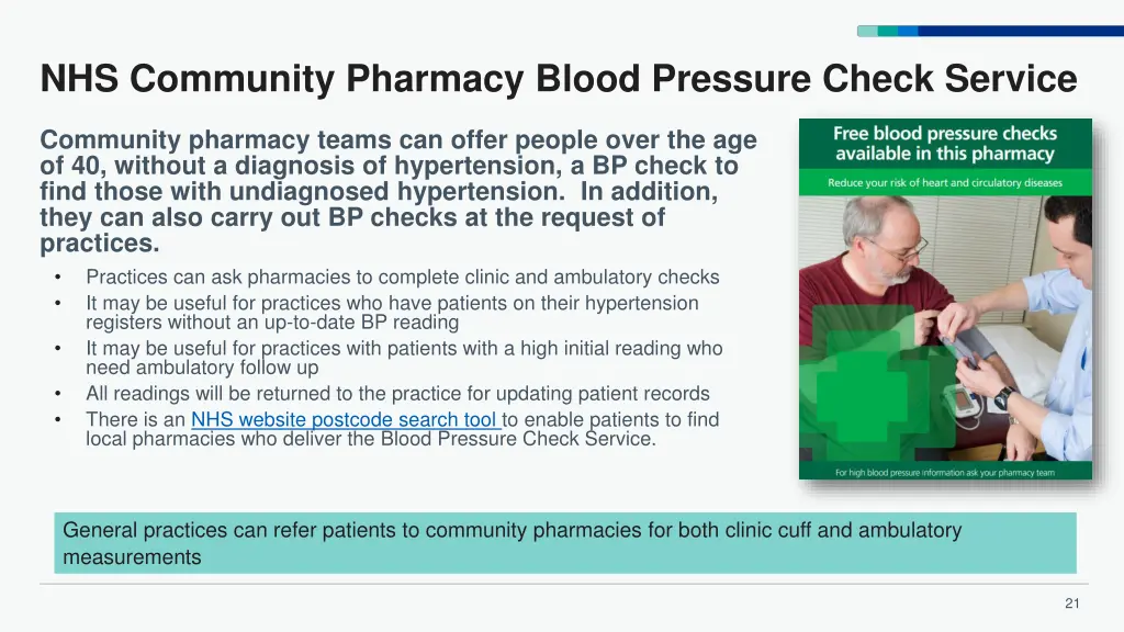 nhs community pharmacy blood pressure check