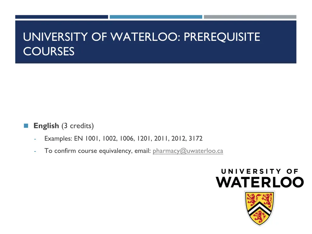 university of waterloo prerequisite courses 2