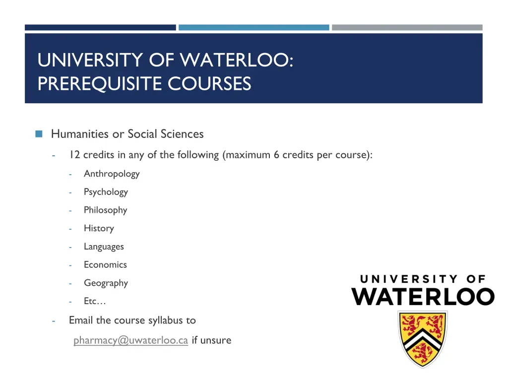 university of waterloo prerequisite courses 4