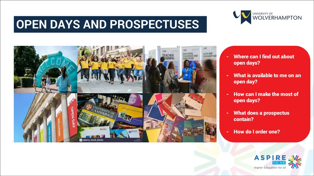 open days and prospectuses