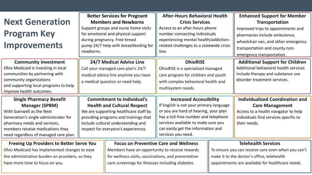 better services for pregnant members and newborns