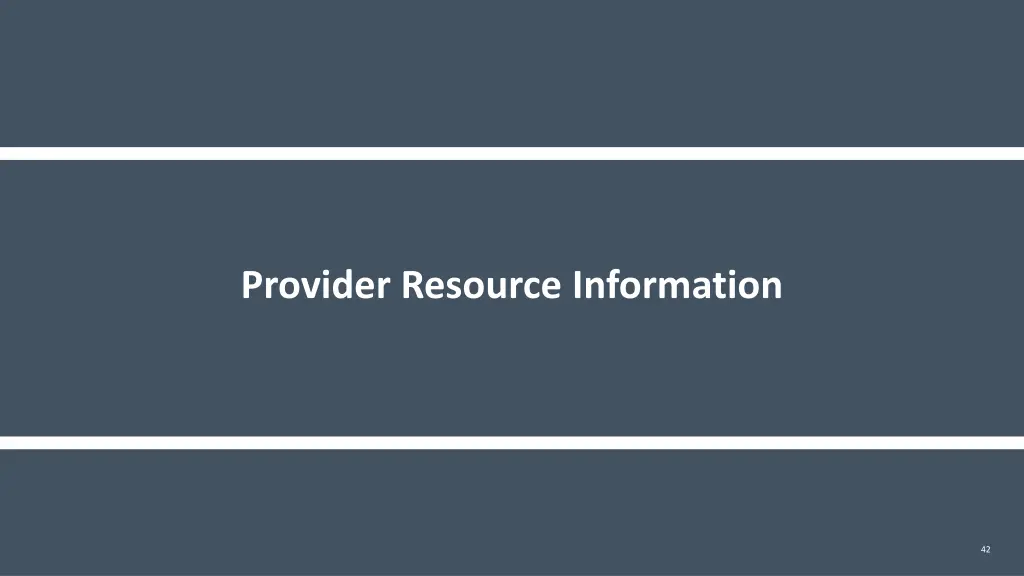 provider resource information