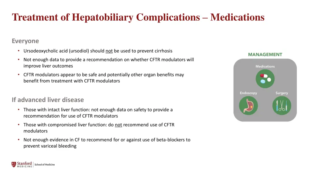 treatment of hepatobiliary complications