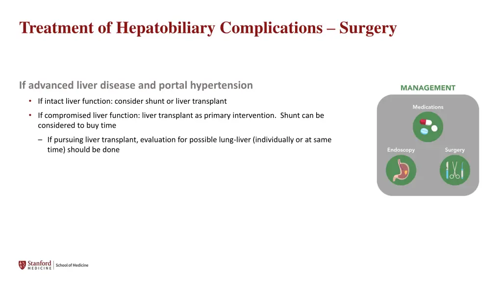 treatment of hepatobiliary complications surgery