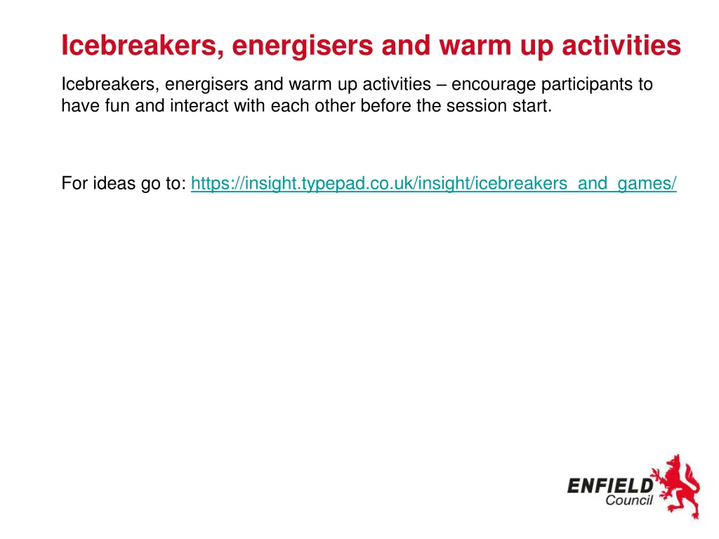 icebreakers energisers and warm up activities