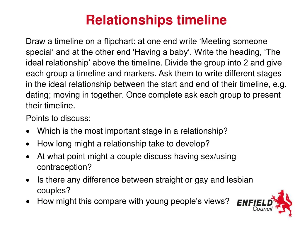 relationships timeline