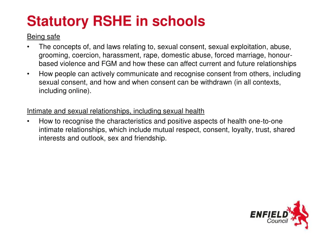 statutory rshe in schools being safe the concepts