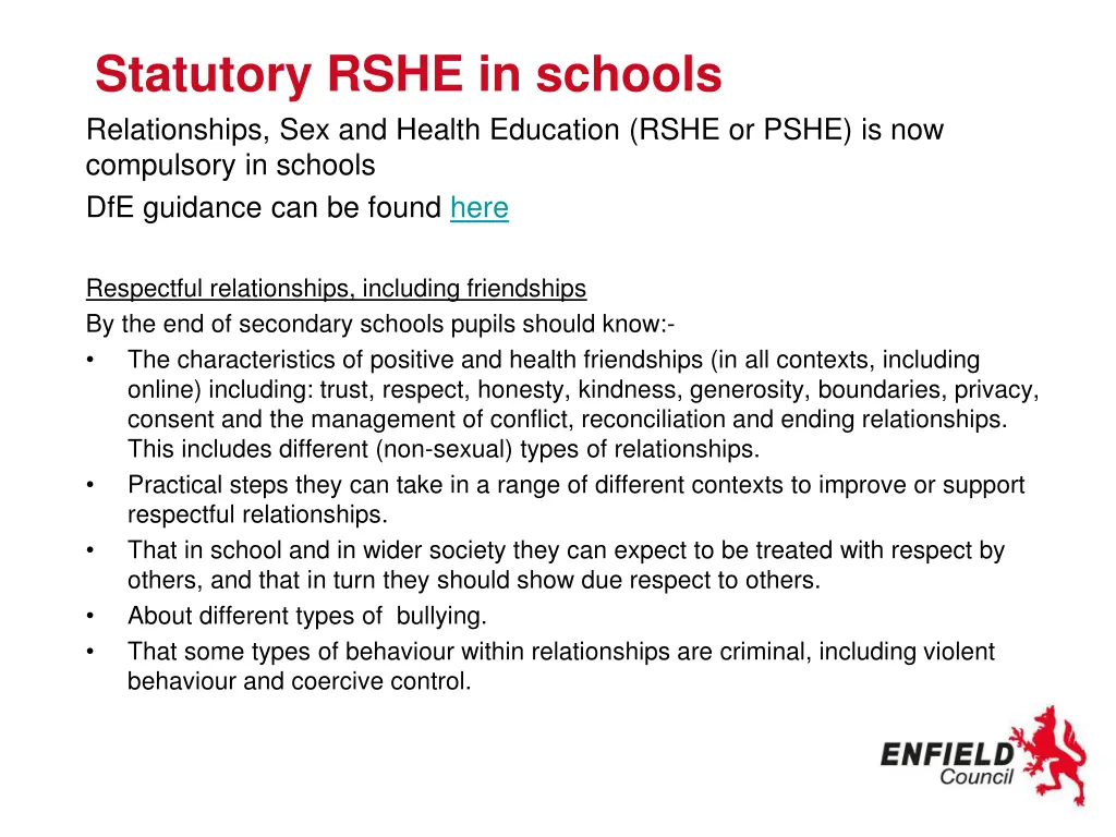 statutory rshe in schools relationships