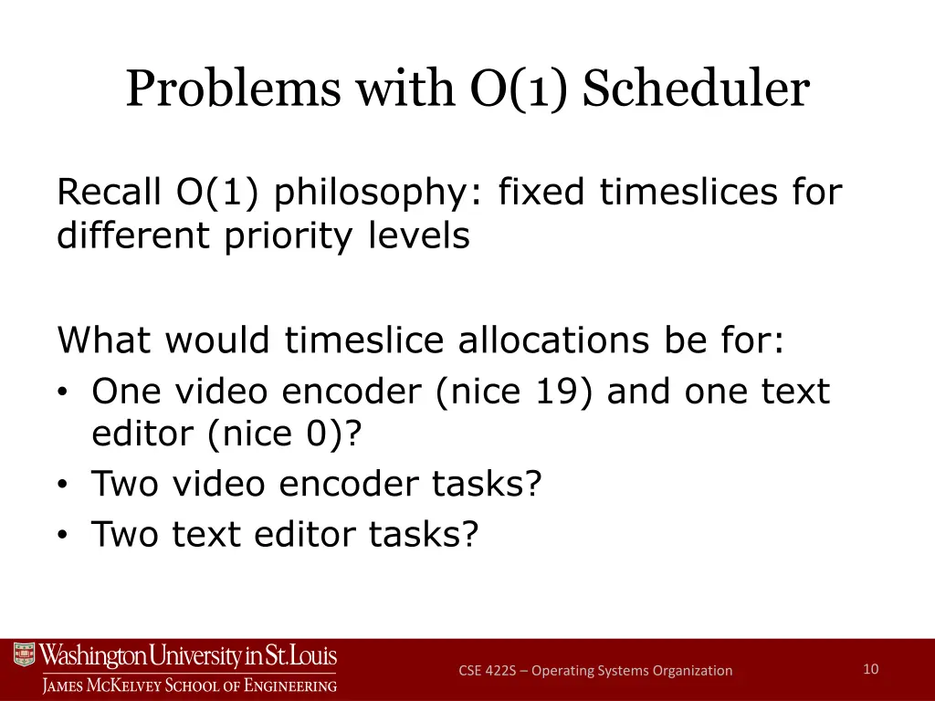 problems with o 1 scheduler