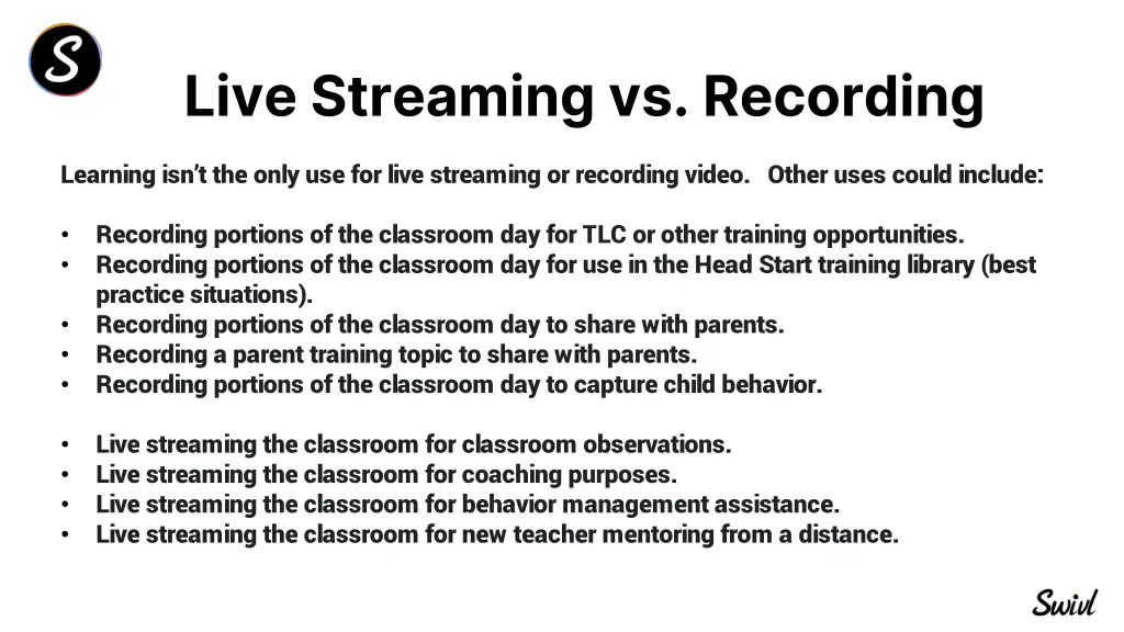 live streaming vs recording 1