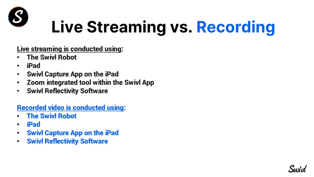 live streaming vs recording