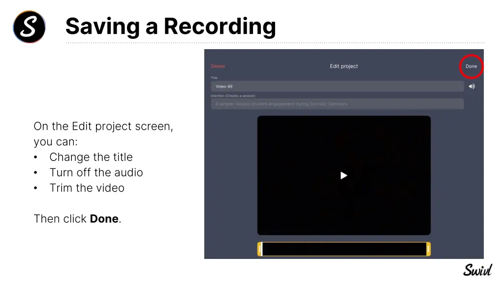 saving a recording
