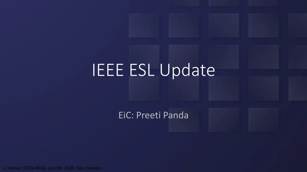 ieee esl update