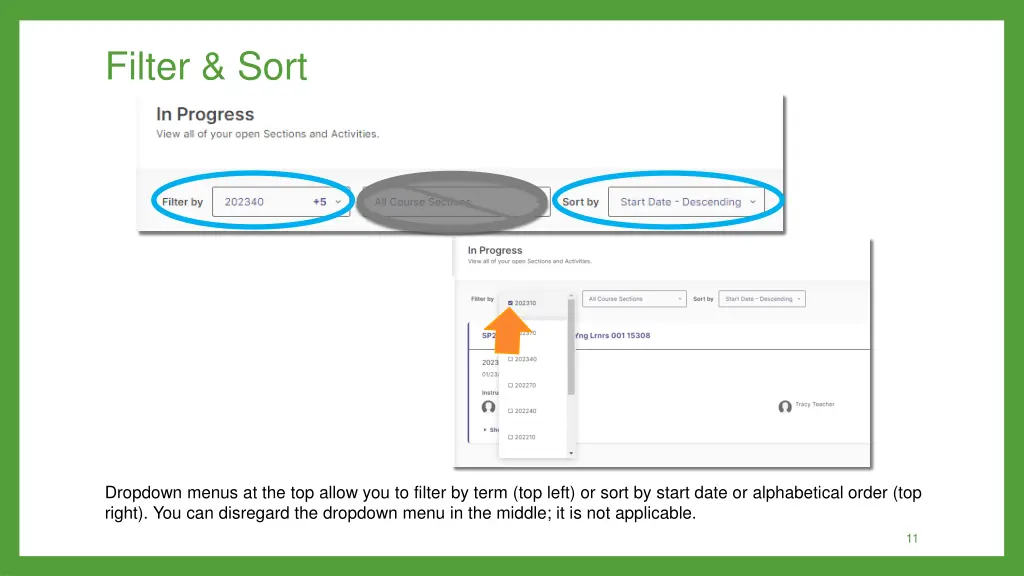 filter sort