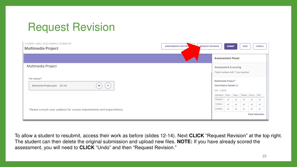 request revision