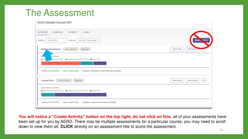 the assessment