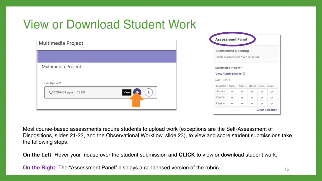 view or download student work