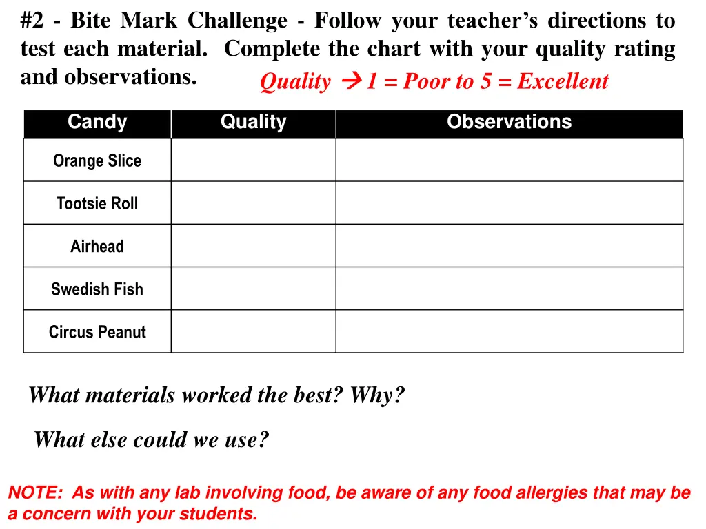 2 bite mark challenge follow your teacher