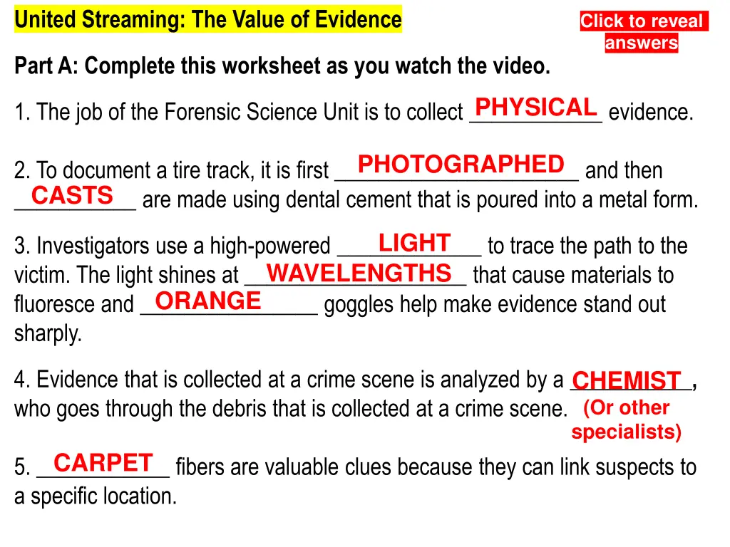 united streaming the value of evidence