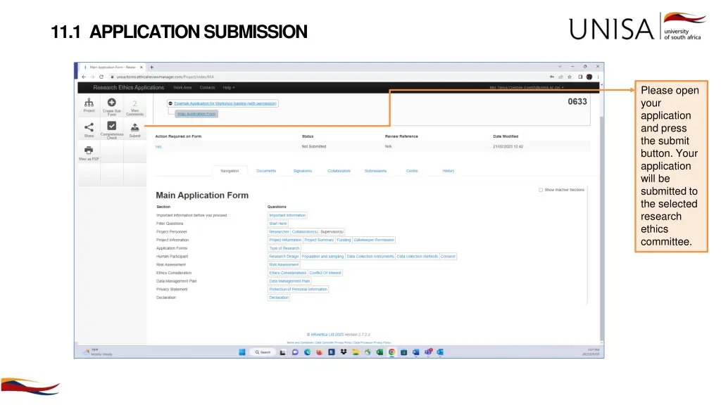 11 1 application submission