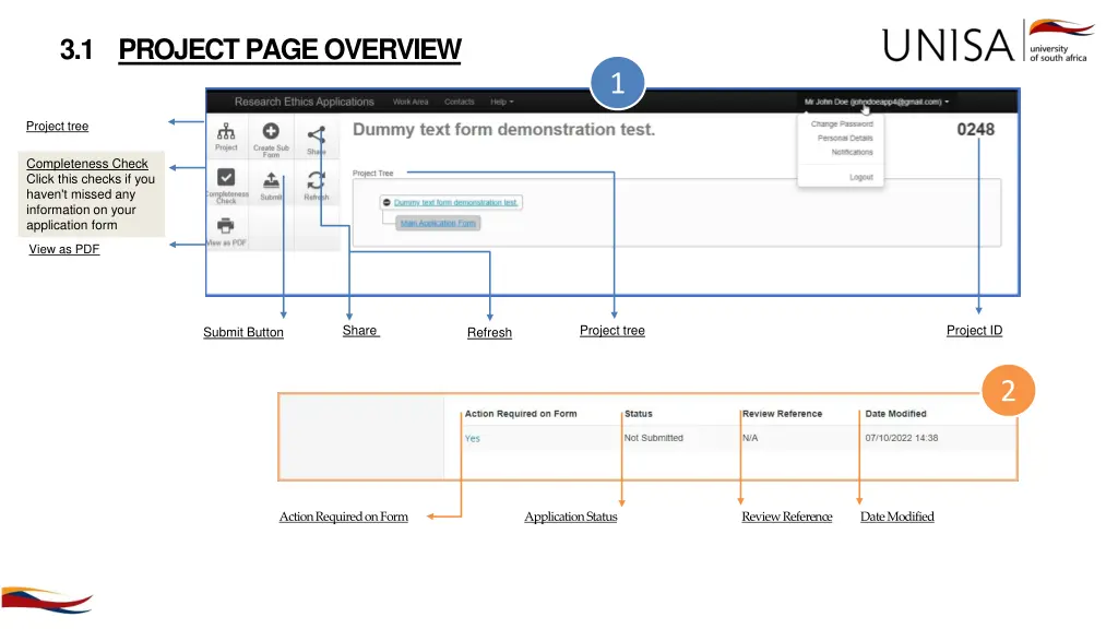 3 1 project page overview