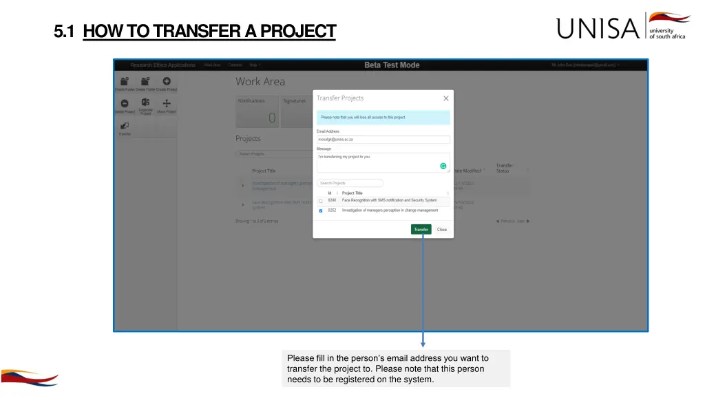 5 1 how to transfer a project