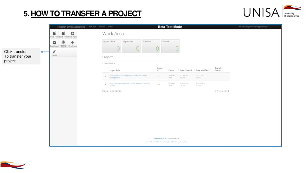 5 how to transfer a project