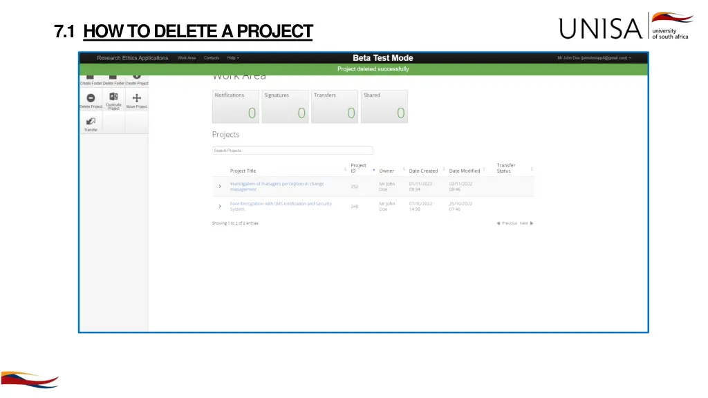 7 1 how to delete a project