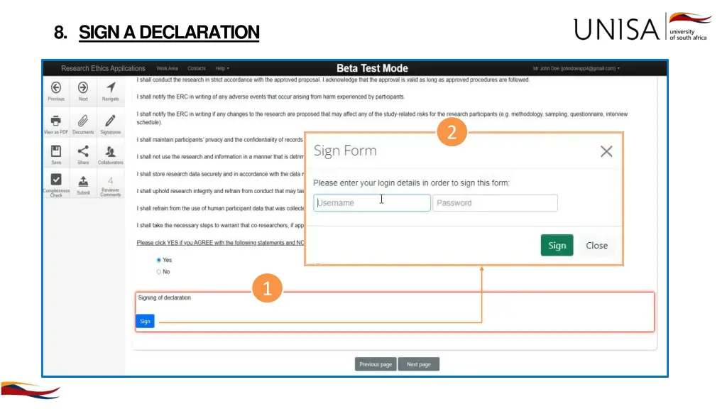 8 sign a declaration