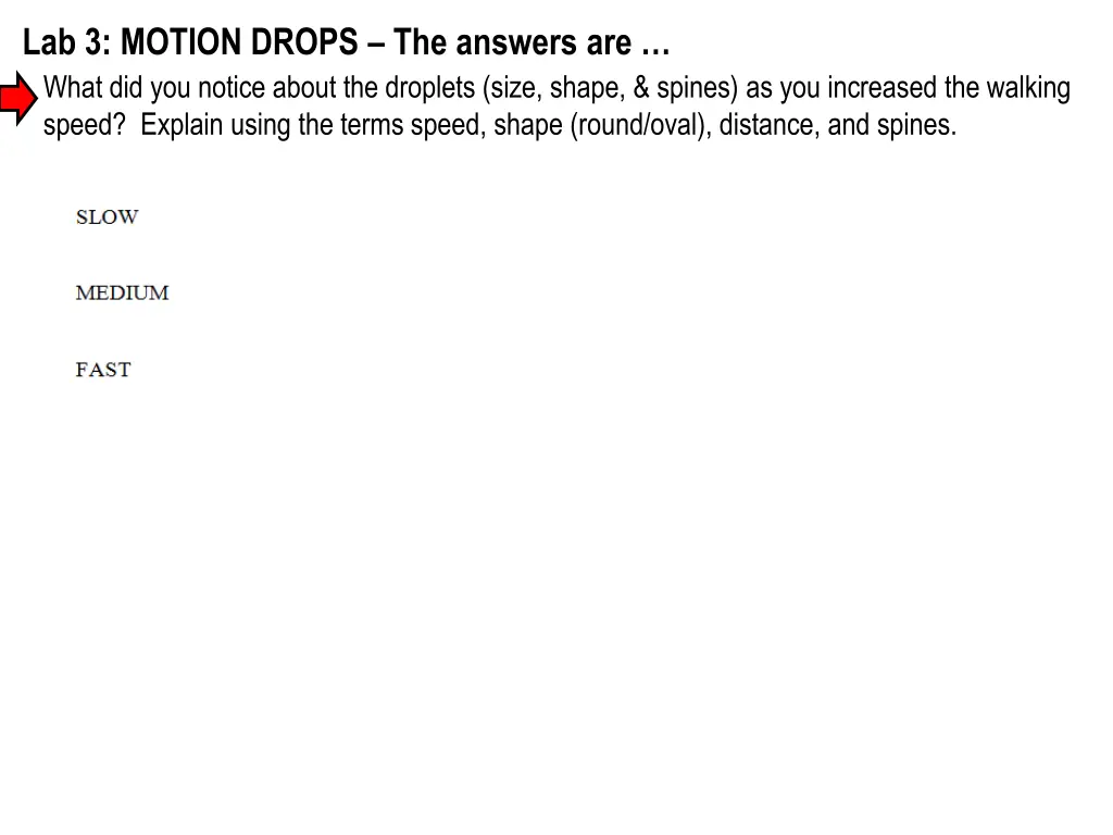 lab 3 motion drops the answers are what
