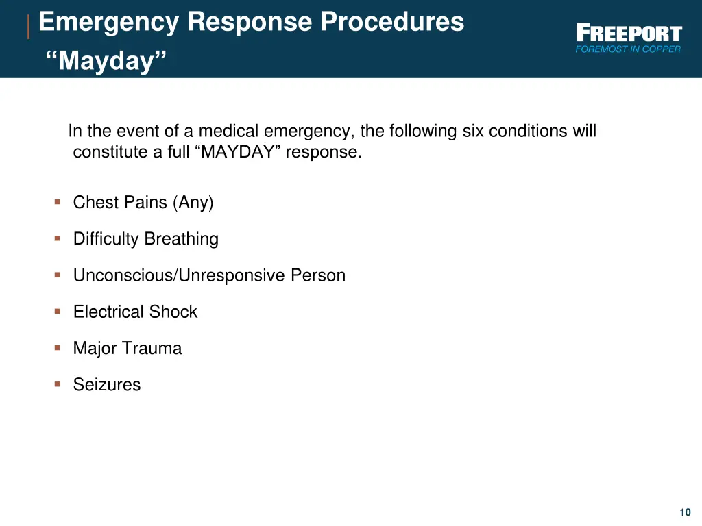 emergency response procedures mayday