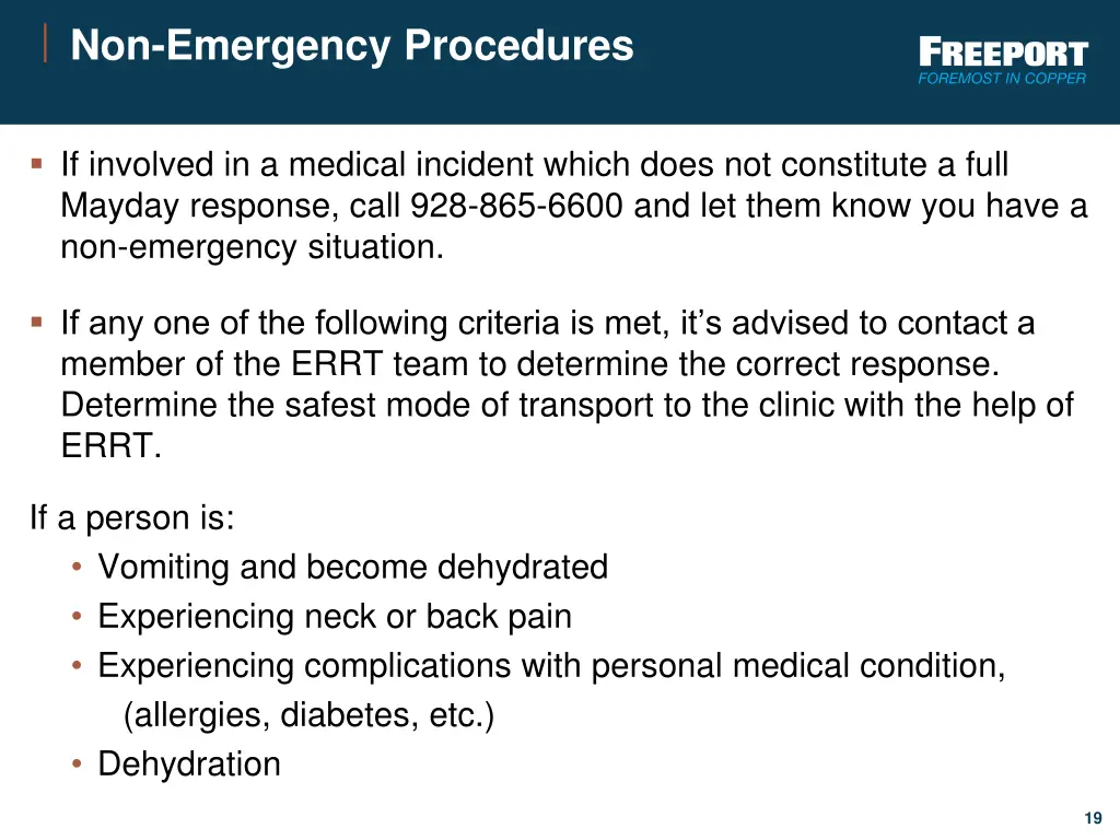 non emergency procedures