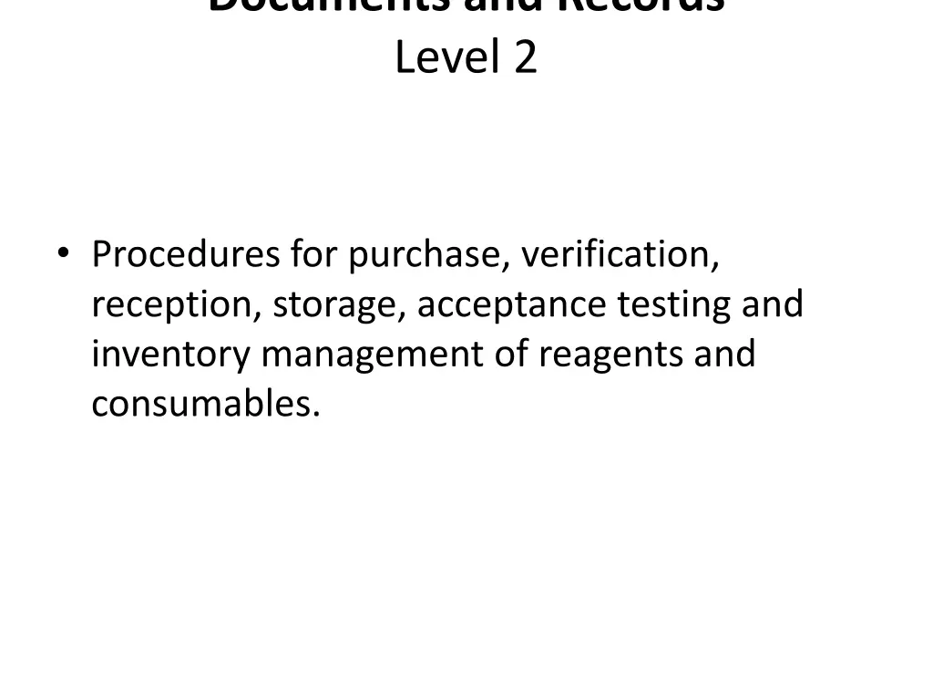 documents and records level 2